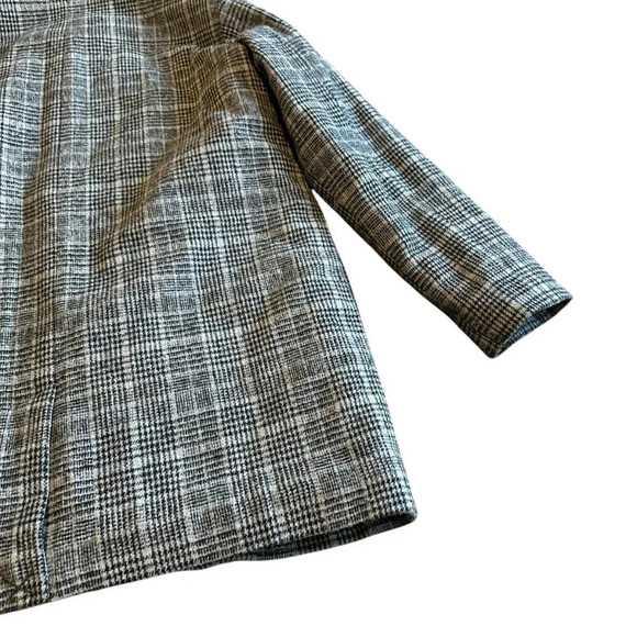 Oak + Fort Grey Black Plaid Wool Blend Jacket Button-Down Size Small Women's - Picture 8 of 12
